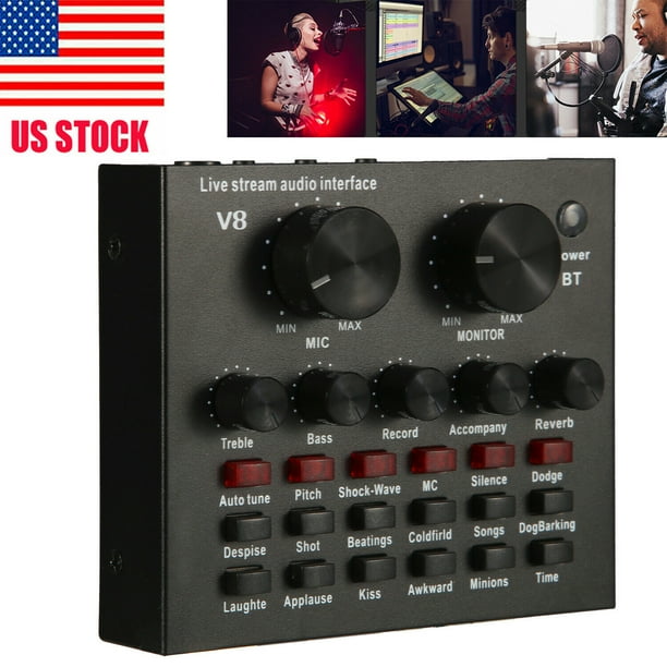 V8 Audio Bluetooth USB Headset Mic K Song Stereo Live Broadcast Sound