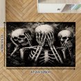 thumbnail image 2 of Three Skeletons Covering Faces Design Soft Small Velvet Area Rugs Non Slip Indoor Floor Carpet for Living Room Bedroom Decor, 2 of 5