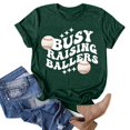 thumbnail image 2 of Cathalem T-Shirts en Coton pour Femmes Manches Courtes Col en V Mode 2024, Vert m, 2 of 5