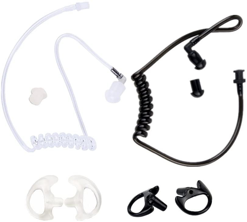 Two-Way Radio Audio Black Small Earmold Earbud and Coil Tube Replacement Kit 