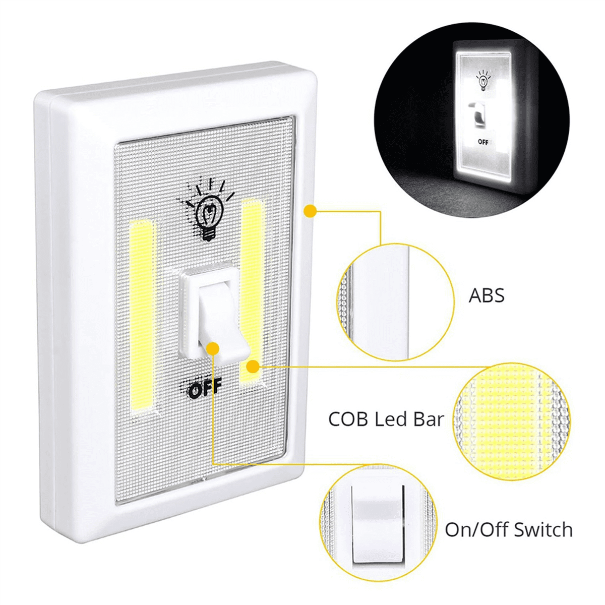 8pack Closet Light, Battery Operated Tap Light, Super Bright Switch Light,Wall Mount Under Cabinet Lighting,8pcs x Closet Light,White