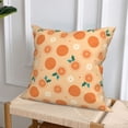 thumbnail image 6 of Throw Pillow Covers, Cute Orange Flower Leaves Soft Square Pillow Cases with Invisible Zipper for Couch Bed Sofa, Farmhouse Fall Home Decor 18"x18", 6 of 7