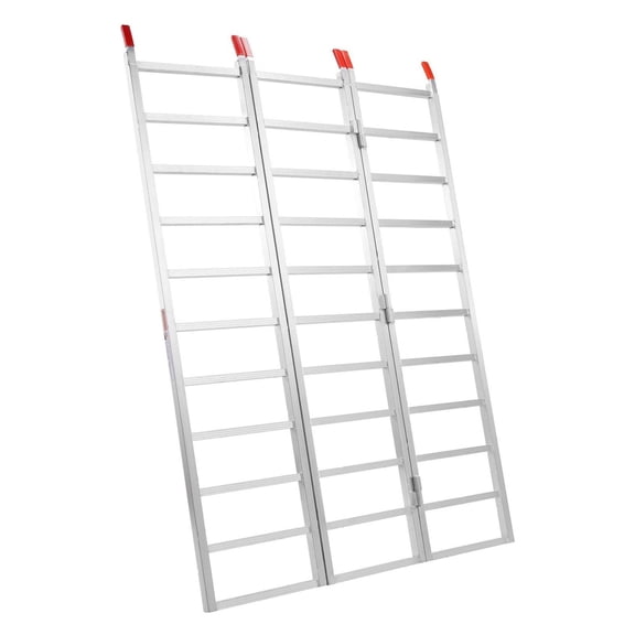 Aluminum Ramps 1500lbs Capacity, Tri-Fold Loading Ramp for Motorcycle ATV UTV Trucks - 77"L x 54"W Heavy Duty Vehicle Transport Ramp with Straps