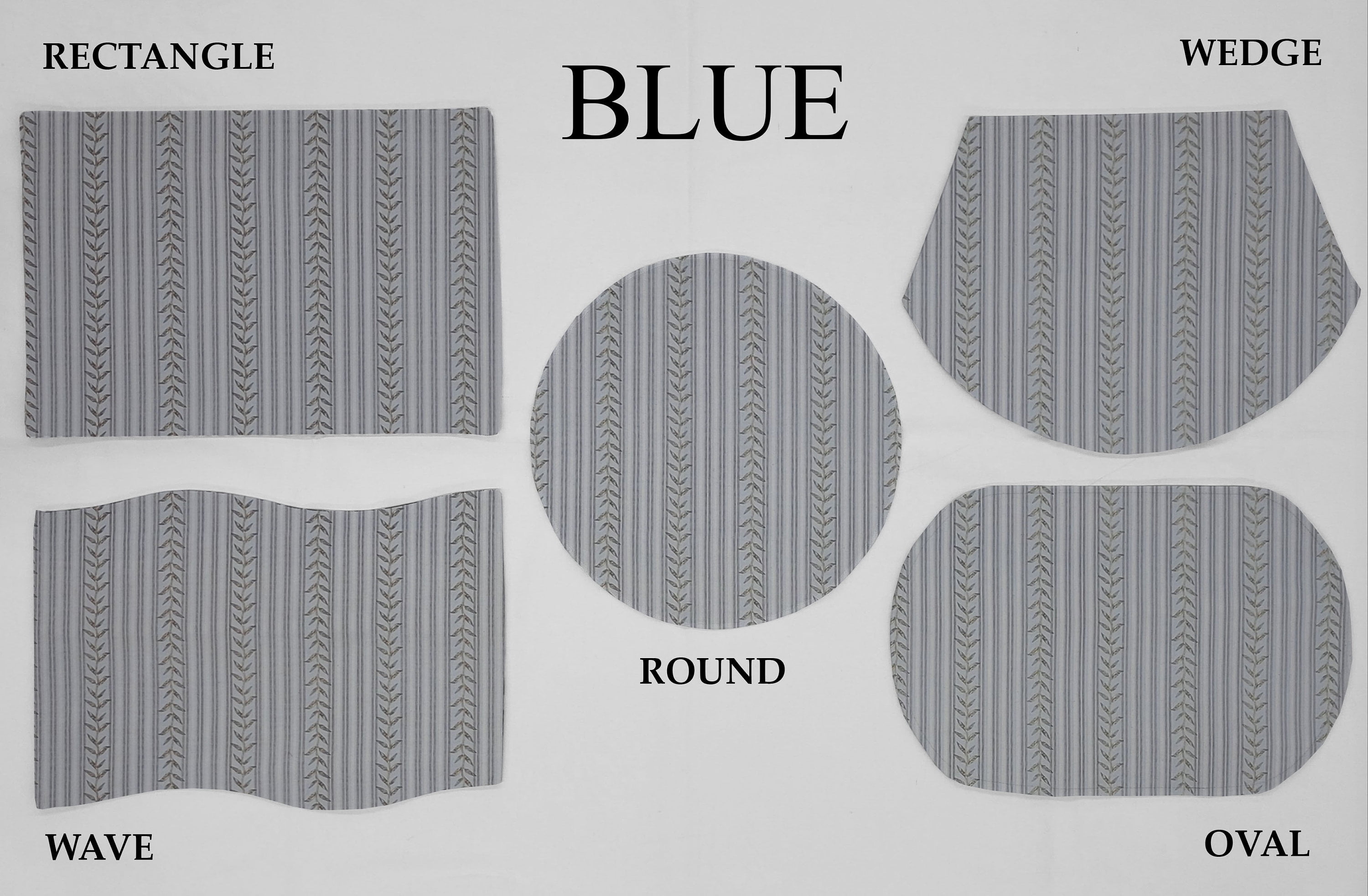 Striped Vines Placemats by Penny's Needful Things (Wedge - Set of 4) (Blue)