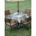 thumbnail image 4 of Outdoor Tablecloth with Umbrella Hole for Patio/Picnic/Party/Camping, Blue Grey Palm Leaves Waterproof Table Cloth Square Cover Washable, Summer Botanical Tropical Leaf (54"x 54"), 4 of 9
