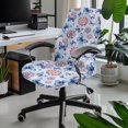 thumbnail image 2 of FKELYI Pink Bohemian Floral Blue Butterfly Print Office Chair Covers Stretch Computer Chair Slipcovers for Swivel Armchair Anti-Dust Gaming Chair Slipcover for Home Office, Large, 2 of 6