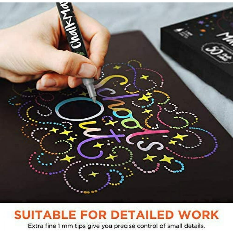 PENGUIN ART SUPPLIES Liquid Chalk Markers Set of 12 Metallic Colors - 3mm Fine  Tip, 1 Count (Pack of 1) - Foods Co.