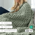 thumbnail image 5 of Eucalyptus Chunky Knit Throw Blanket, One Size, by Noble Linens, 5 of 7