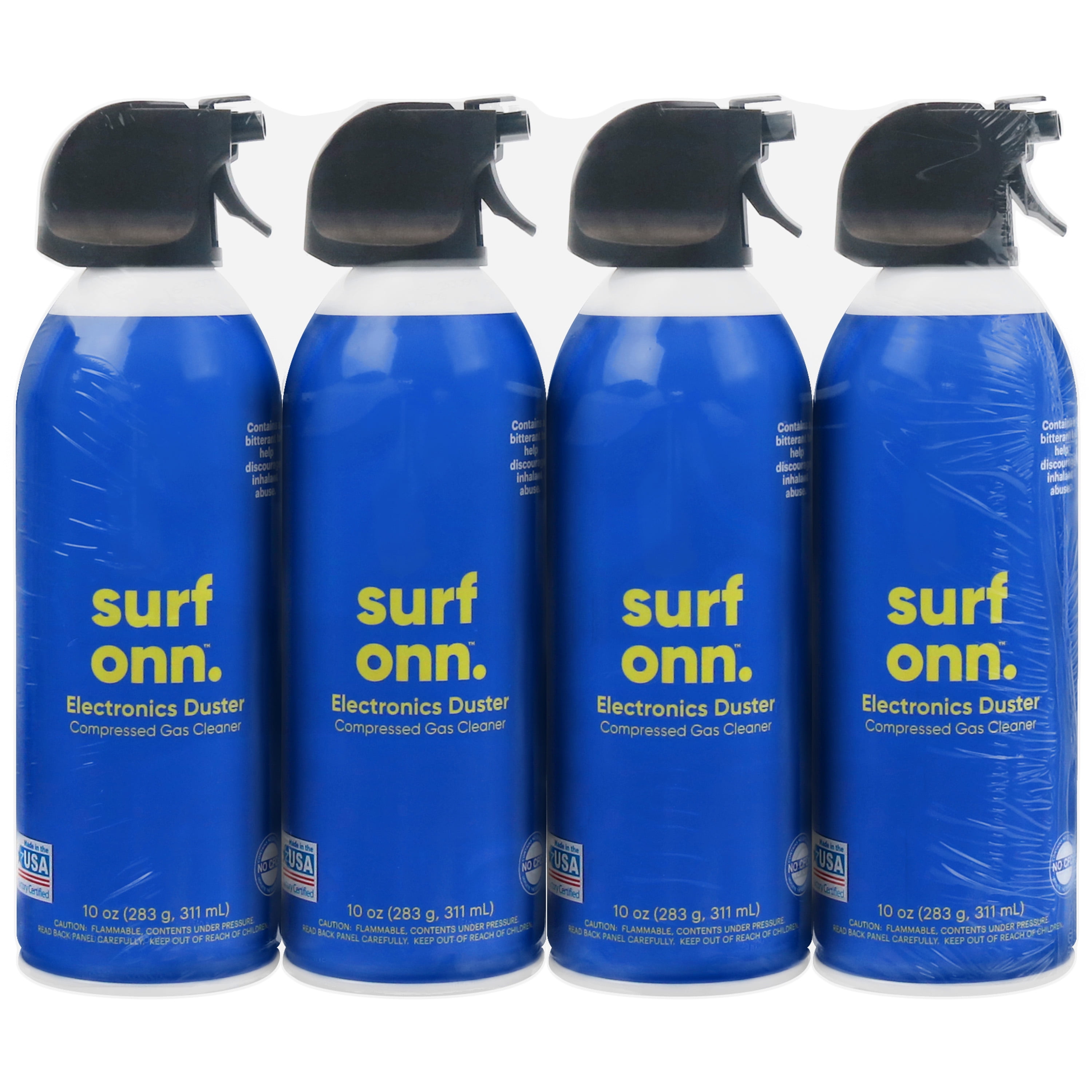 Onn. Electronics Duster Compressed Gas Cleaner, 10 oz, 4-Pack