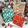 thumbnail image 4 of LDGOOAEL Mini Short Small Christmas Wrapping Paper Roll with Cut Lines on Reverse (17" X 120" Per Roll) - Navy Blue with Gold Foil Design for Holiday, Birthday, 4 of 5
