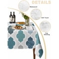 thumbnail image 5 of Bohemia Rectangle Tablecloth, Vintage Moroccan Geometric Pattern Blue Green Gray Waterproof & StainResistant Tablecloth, Washable Oil-proof Table Cover for Dining/Party/Wedding/Buffet 54x108 In, 5 of 9