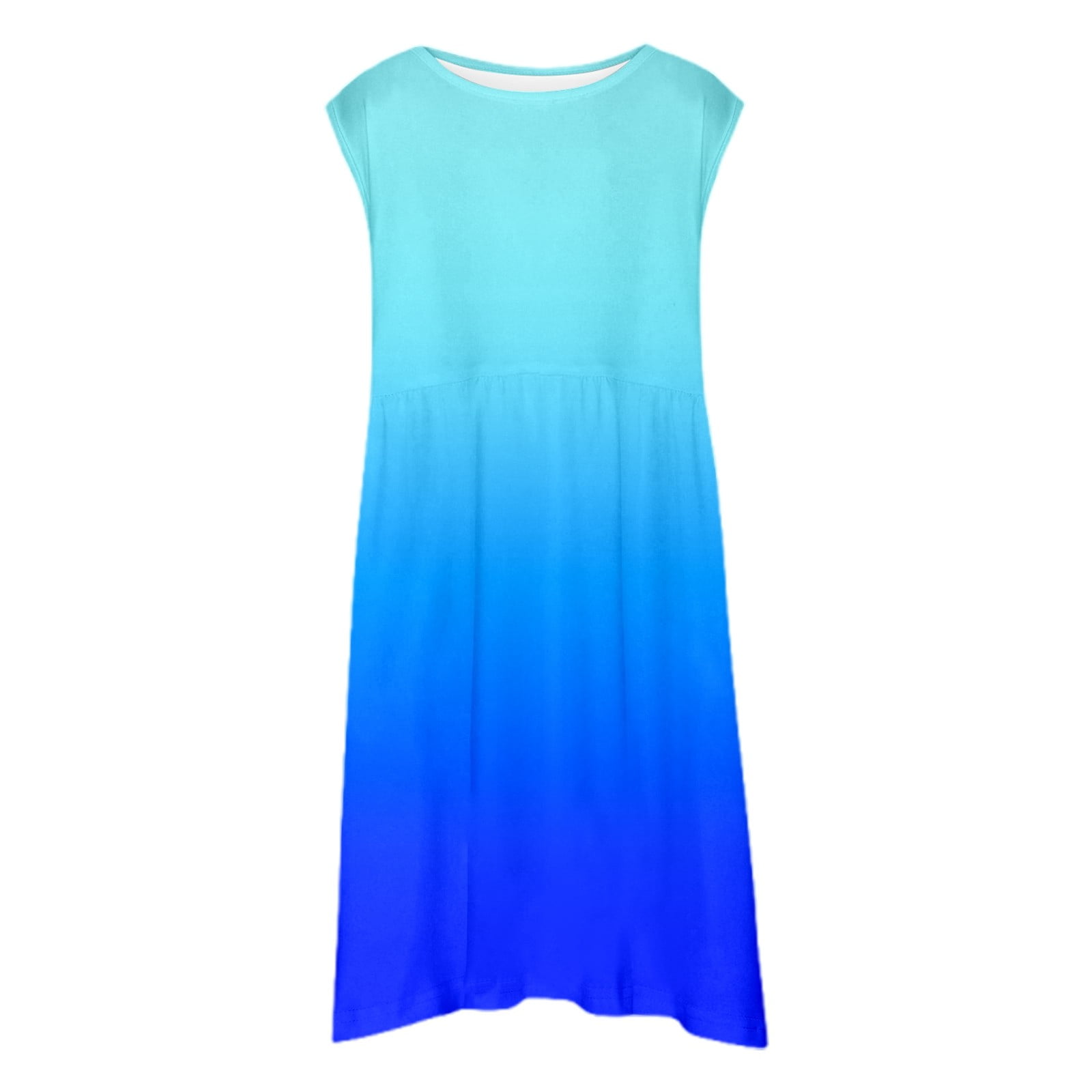 Robe D'été Sans Manches Pour Fille - Coupe Trapèze, Uni Ou Dégradé, Idéale Plage Ou Quotidien