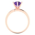 thumbnail image 4 of 1.5 ctw Solitaire Anniversary Ring for Women | Round Cut Natural Amethyst | Hyperallergenic Solid 18K Rose Gold, 4 of 5