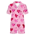 thumbnail image 5 of Tnhcen Women's Valentine's Day Heart Print Pajamas Set 2 Pieces Short Sleeve Button Blouse Fashion Shorts Pjs Homewear Set S-2XL, 5 of 7