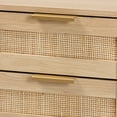thumbnail image 6 of Baxton Studio Dewitt Japandi Light Brown Finished Wood and Gold Metal 2-Drawer End Table, 6 of 10