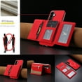 thumbnail image 4 of Dteck Magnetic Case for Samsung Galaxy S21 Plus / S21+ 5G 6.7",  2 in 1 Wallet Case Detachable Card Holder, Compatible with MagSafe, Slim PU Leather RFID Blocking Credit Slots Zipper Pocket,Red, 4 of 7