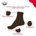 thumbnail image 4 of Diabetic Ankle Socks, Non-Binding Circulatory Cushion Cotton Quarter Socks for Men’s Women’s (Brown - 12 Pairs, Socks Size 13-15, Fit Men's Shoe Size 9-14), 4 of 6