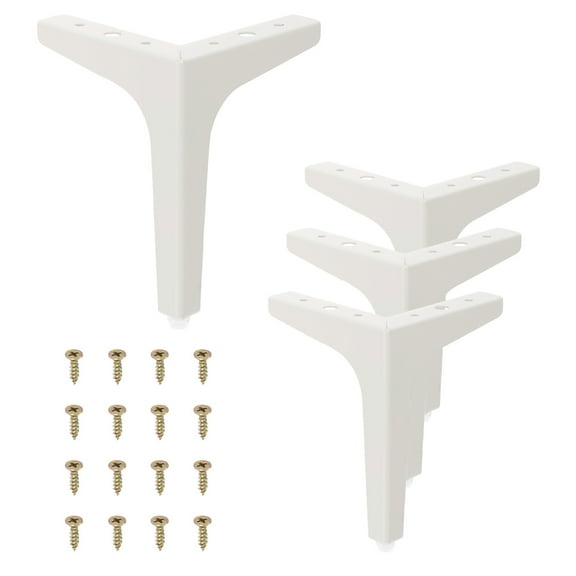 7 Inch Metal Furniture Legs, 4 Pcs Triangle Furniture Replacement Feet, White