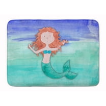 Ginger Mermaid Watercolor Machine Washable Memory Foam Mat