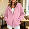 thumbnail image 2 of Hoodies for Teen Girls Zip Up Cute Hoodies Fall Jacket OverSized Casual Sweatshirts with Pocket (APink,5-6 Years), 2 of 6