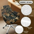 thumbnail image 6 of FOR U DESIGNS Maple Leaf Print Dining Chair Slipcover Reusable Swivel Armchair Cover Modern Curved Back Armrests Chair Protector for Vanity Living Room, 6 of 8
