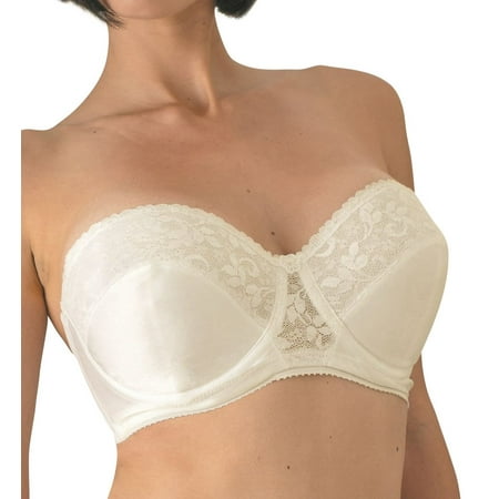 

Women s Carnival 123 Full Coverage Strapless Underwire Bra (Ivory 46DD)