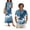 Coconut Tree Blue, variant on Tropical Flower Couples Matching Outfits Breathable Button Down Hawaiian Shirt Red Summer Beach Flowy Dress