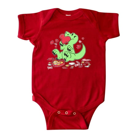 

Inktastic Raptor Destroying Heart Chocolate Box Gift Baby Boy or Baby Girl Bodysuit