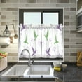 thumbnail image 4 of Yayeee Kitchen Curtains Tier Pair Light Filtering 27"x24" Rod Pocket Short Cafe Window Panel, Purple Birds, 4 of 7