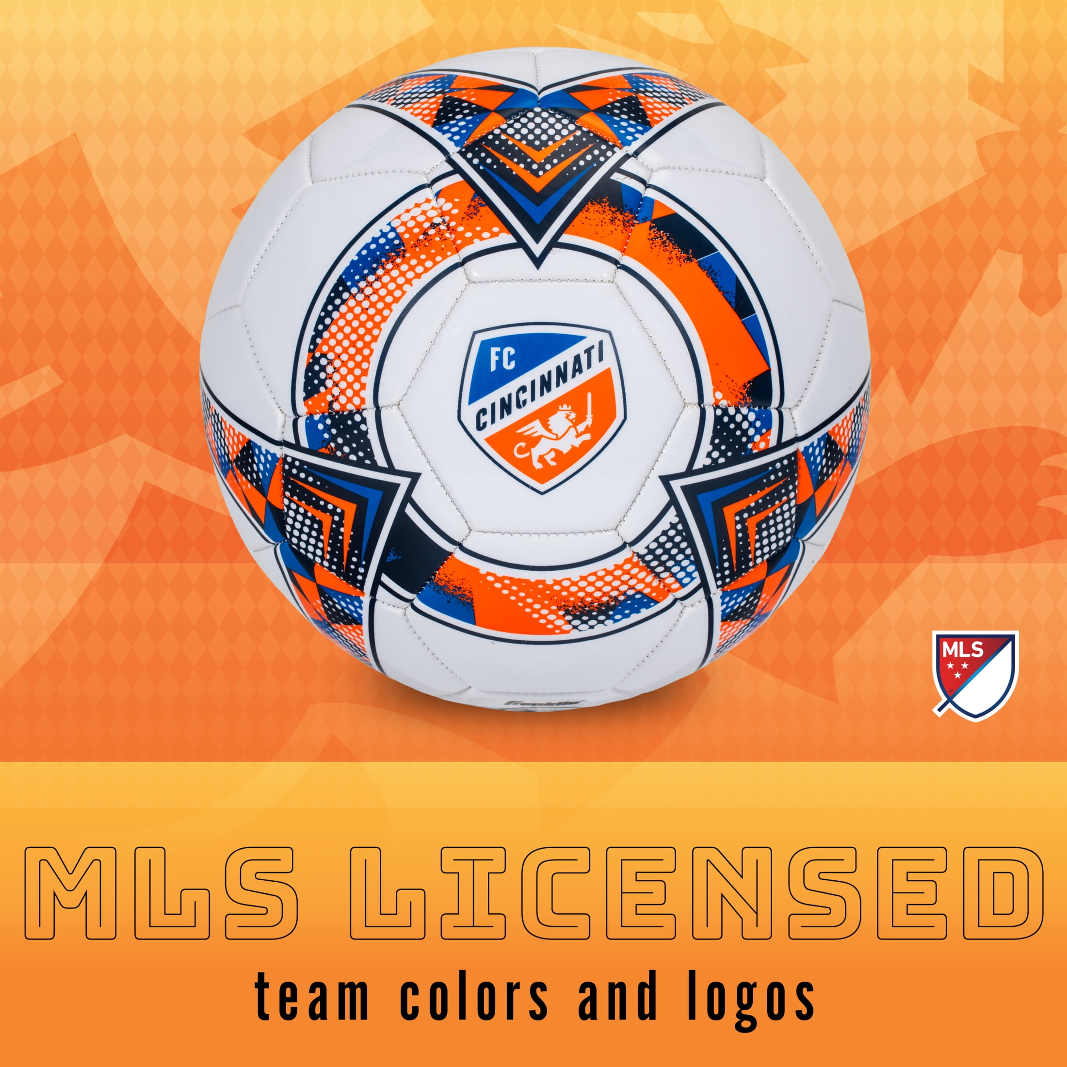 Franklin Sports MLS FC Cincinnati Soccer Ball - Official Size 5 Soccer Ball - Regulation Size + Weight Soccer Ball for Kids + Adults - Boys + Girls Soccer Ball - Air Pump Included
