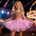 thumbnail image 2 of Bigetiay Girls Ballerina Tutu Skirt, Colorful Pom Poms for Halloween Party & Dance, Size 6-12 Months, 2 of 4