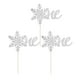 thumbnail image 5 of 20 piezas de copos de nieve brillantes para decoración de tartas de primer cumpleaños, decoración navideña Plata, 5 of 7