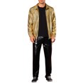 thumbnail image 2 of Chaqueta Holográfica Inspire Chic para Hombre, Chaquetas Metálicas de Manga Larga con Cuello Alto para Fiesta Disco Brillantes 2XL Dorada, 2 of 5