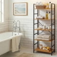 thumbnail image 2 of 5 Tier Bookshelf, Free Standing Wooden Bookcase with Open Storage Shelves with Metal Frame, Sturdy Shelf Organization Display Rack for Living Room, Bedroom, Home Office, 62.2" Tall, 2 of 8