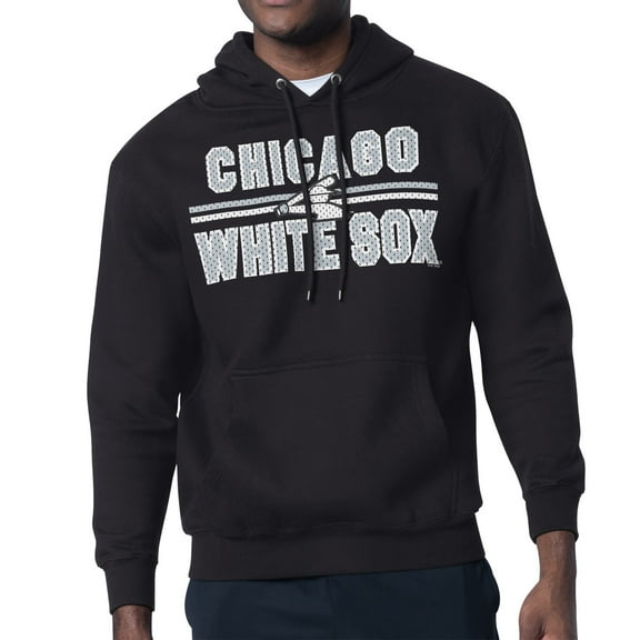 Men's Starter Black Chicago White Sox Team Mesh Print Graphic Pullover Hoodie