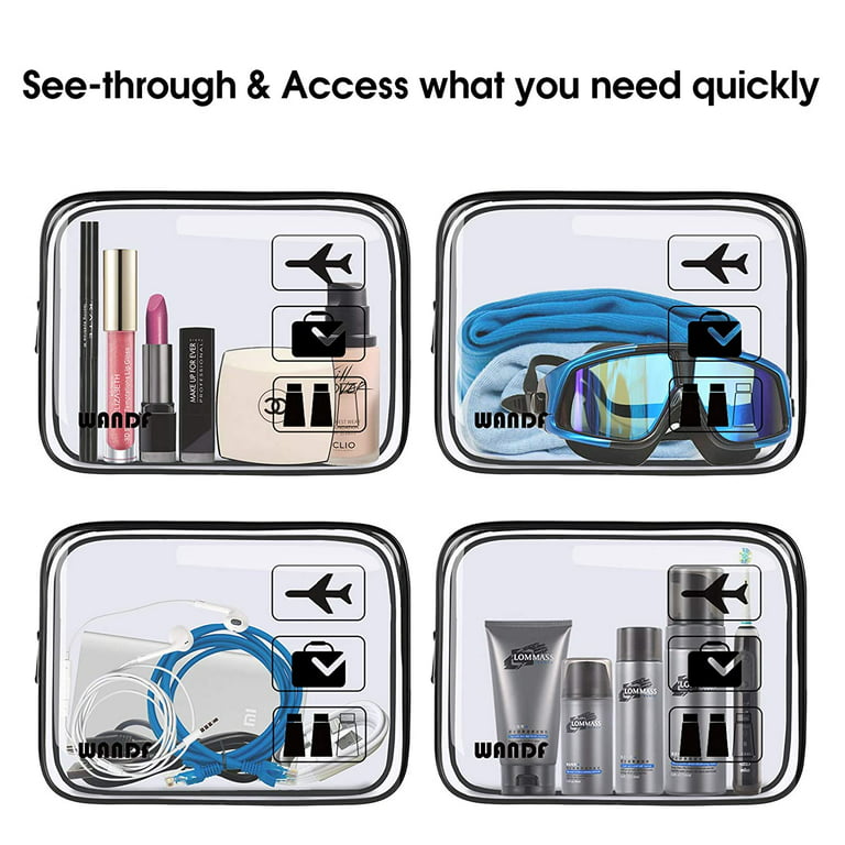 16 Pieces Clear Makeup Bags Bulk, TSA Approved Toiletry Bag for Travel, PVC  Waterproof Travel Small Pouches Clear Pouch with Zipper for Men and Women