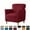 Burgandy, variant on Stretch Armchair Slipcover Anti-Slip Furniture Protector Velvet 1-Piece Banquet Armchair Slipcover for Living Room, Friendly for Pets, Mid Century Modern Style (Black)