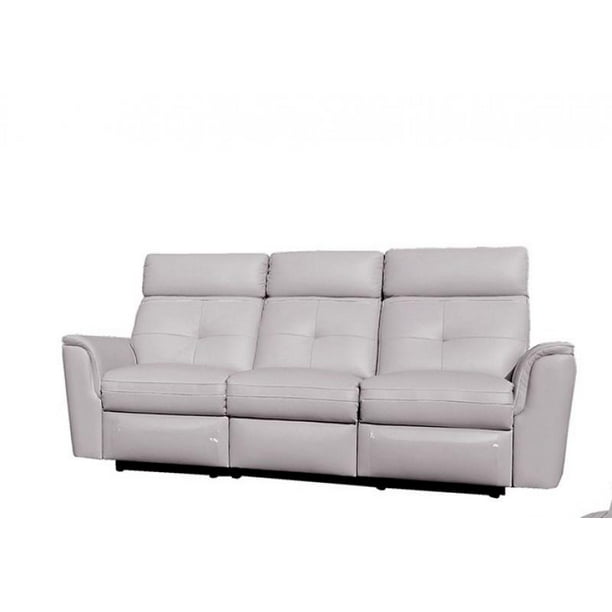 Contemporary Light Grey Italian Leather Recliner Sofa Modern Esf Italian Leather Recliner Sofa Modern