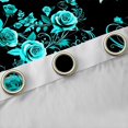 thumbnail image 4 of Manfei Fashion Cyan Rose Black Out Curtains for Adult, Flower Floral Curtains Pack of 2 (42x63 Each), Romantic Anniversary Bedroom Curtains, Window Curtains Bedroom Decor, 4 of 6