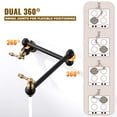 thumbnail image 3 of Wowow Wall Mounted Pot Filler with 2-Handles Double Joint Swing Arm in Black and Gold, 3 of 6
