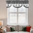 thumbnail image 3 of Tie Up Valances for Windows, Farmhouse Black Plaid Adjustable Valance Curtains Window Treatment for Living Room, Vintage Country Cock Checkered Rod Pocket Kitchen Curtains & Drapes 42x12 Inch, 3 of 9