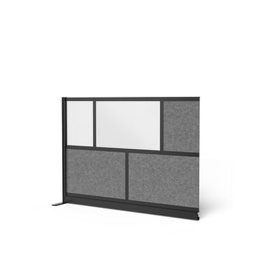 Luxor Modular Wall Room Divider System - Black Frame - 70" x 48" Add-On Wall with Whiteboard