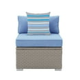 thumbnail image 5 of COSIEST Outdoor Warm Grey Wicker Armless Chair with Cushions, Pillow, 5 of 5