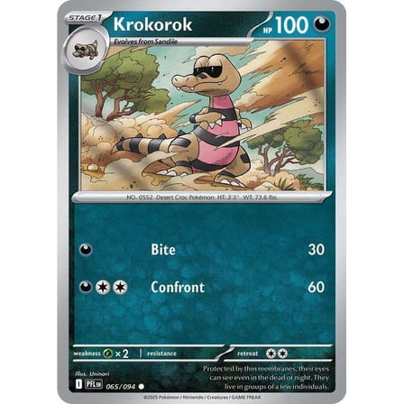 Pokemon Phantasmal Flames Common Krokorok #65