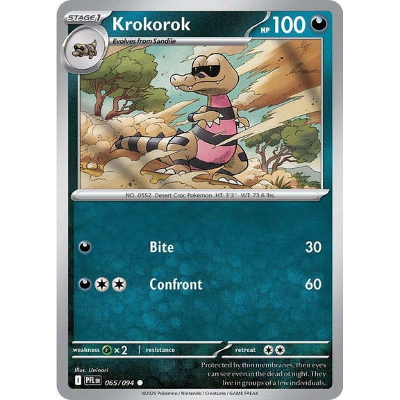 Pokemon Phantasmal Flames Common Krokorok #65