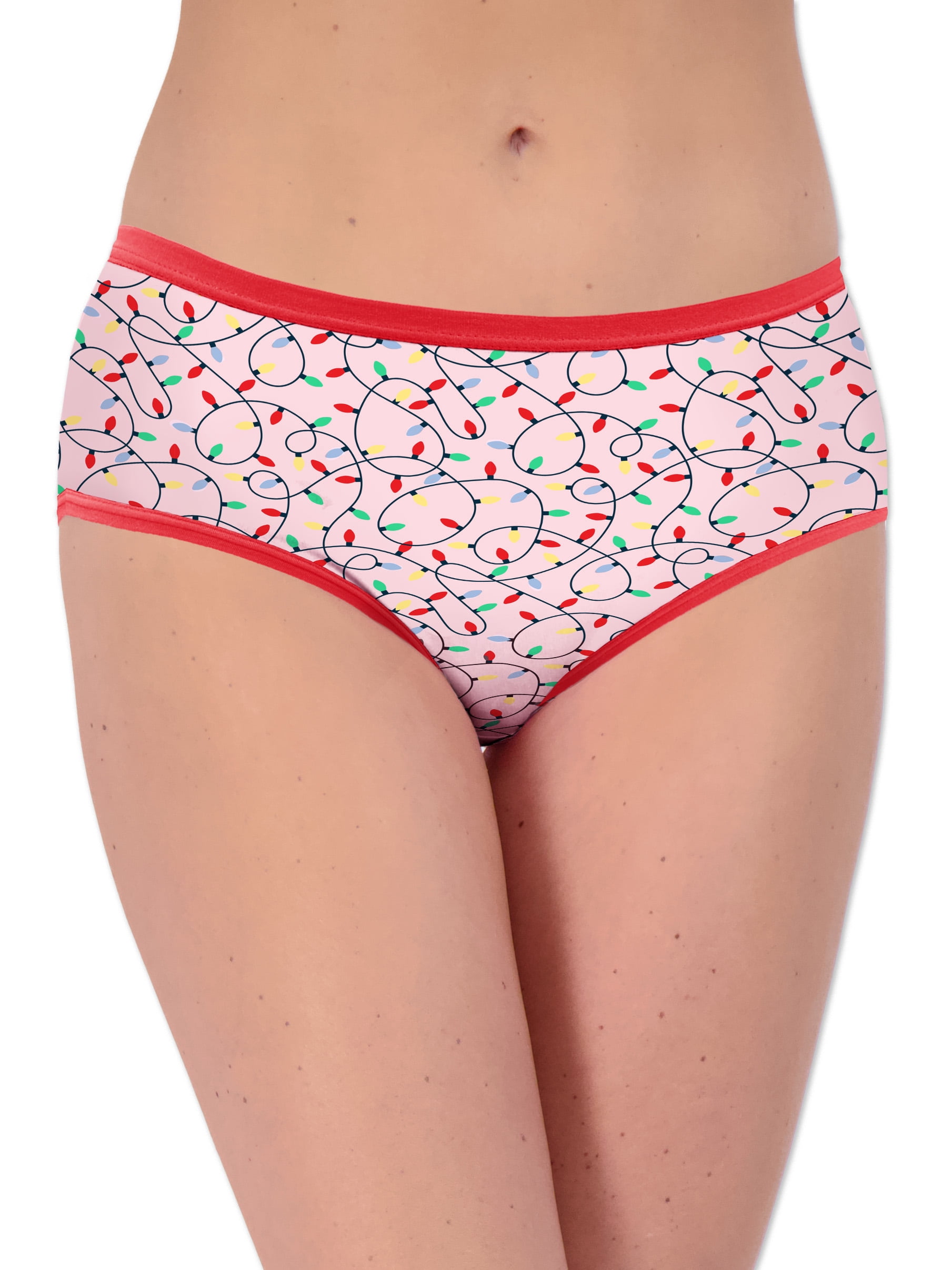 Holiday Time Women's Christmas Jersey Hipster, Underwear 7 Pack, S-XXL
