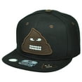 thumbnail image 1 of Emoji Poop S**t Angry Mad Snapback Black Hat Cap Emoticons Flat Bill Text Symbol, 1 of 2