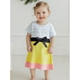 thumbnail image 5 of Rovasas Girls Short Sleeve Contrast Color/Excavator/Apple Print A-line Dress, 5 of 8