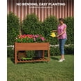 thumbnail image 6 of Raised Garden Bed with Wheels, Wooden Raised Planter Box with Storage Shelf, Legs, Lockable Wheels, for Backyard, Patio, Balcony for Flowers, Veggies, Elevated, 48"×24"×30", 6 of 6