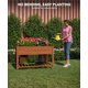 thumbnail image 4 of Cama de Jardín Elevada de Madera – Con Ruedas y Estante Inferior – Macetero Rectangular Robusto – Incluye Forro Protector – Fácil de Mover – Patio y Terraza – Color Roble, 4 of 6